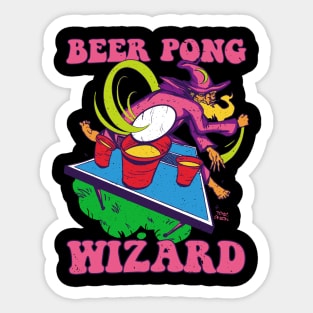 Beer Pong Wizard Sticker